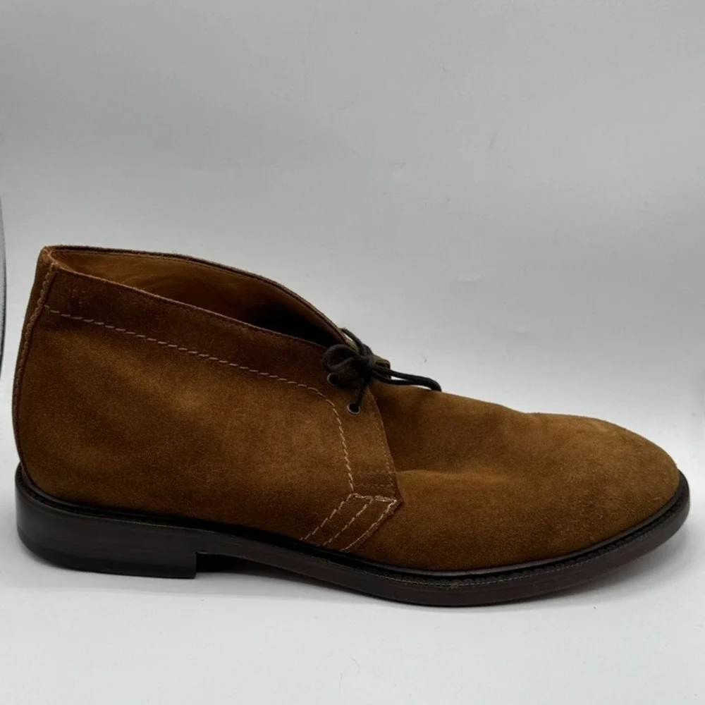Antonio Maurizi Chukka Boots Mens It 43 US 9 Cognac Brown Suede Suitsupply Italy
